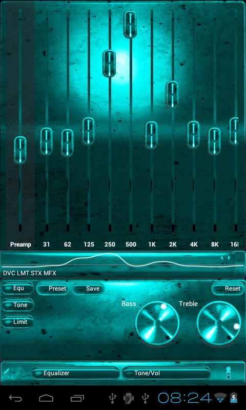 Poweramp GRUNGE TURQUOISE skin Screen 2