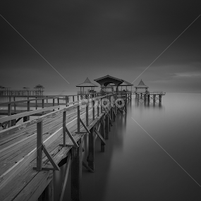 Kenjeran Dock by Van Condix - Black & White Landscapes