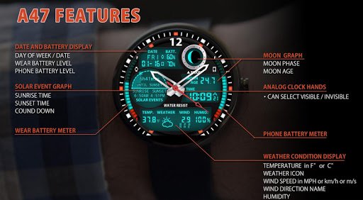 A47 Watch face for Moto 360