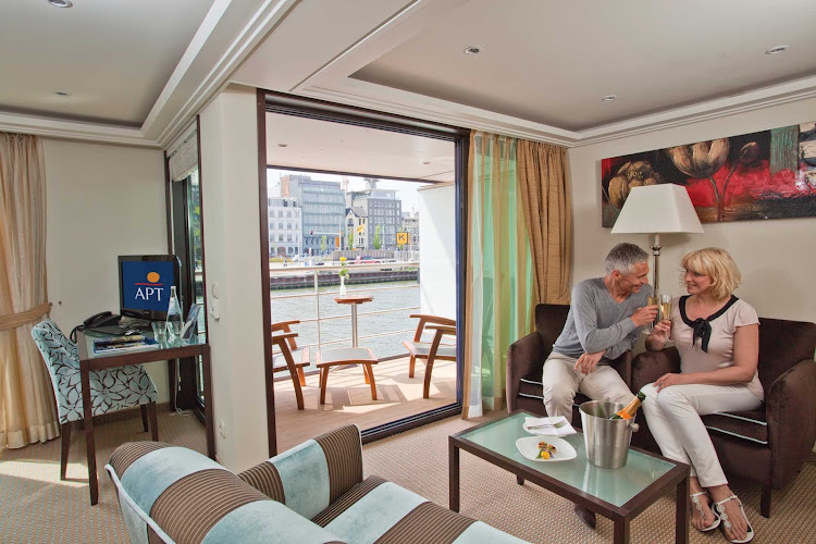 Spend an evening celebrating your cruise in the privacy of your spacious Owner's Suite on board AmaBella.