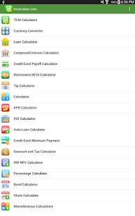 Financial Calculators Screenshot