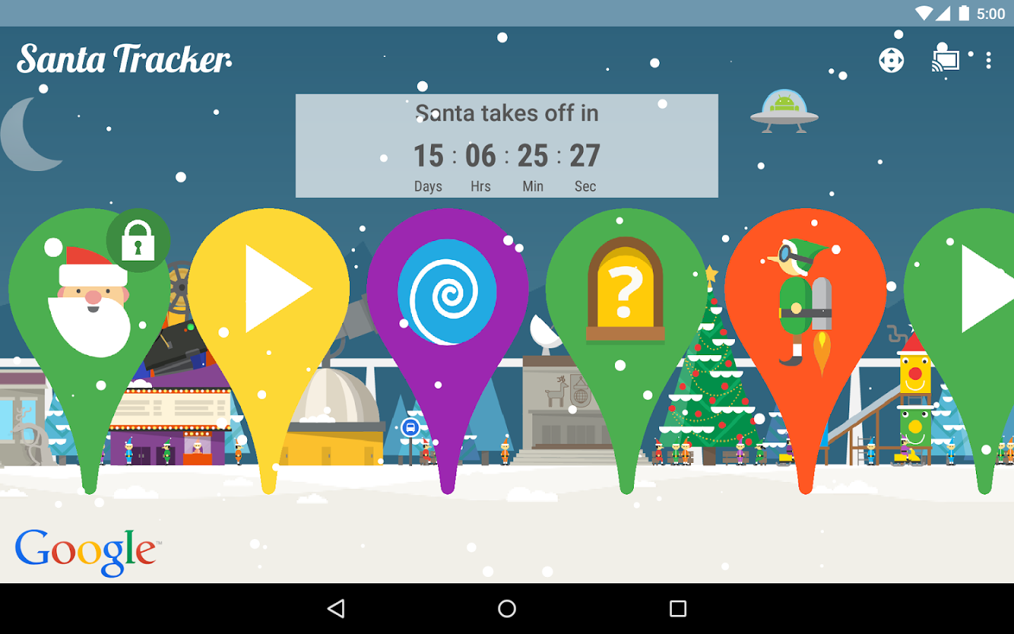 Google Santa Tracker - screenshot