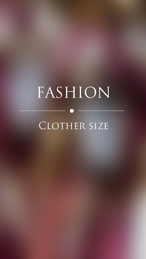 Fashion clothing sizes