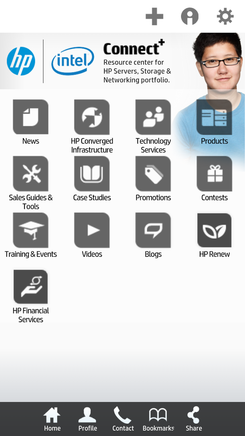 HP Connect+ Screen 1