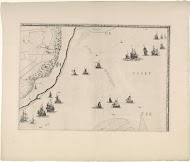 Kaart van de Maasmonding met postroutes (deel rechtsboven)