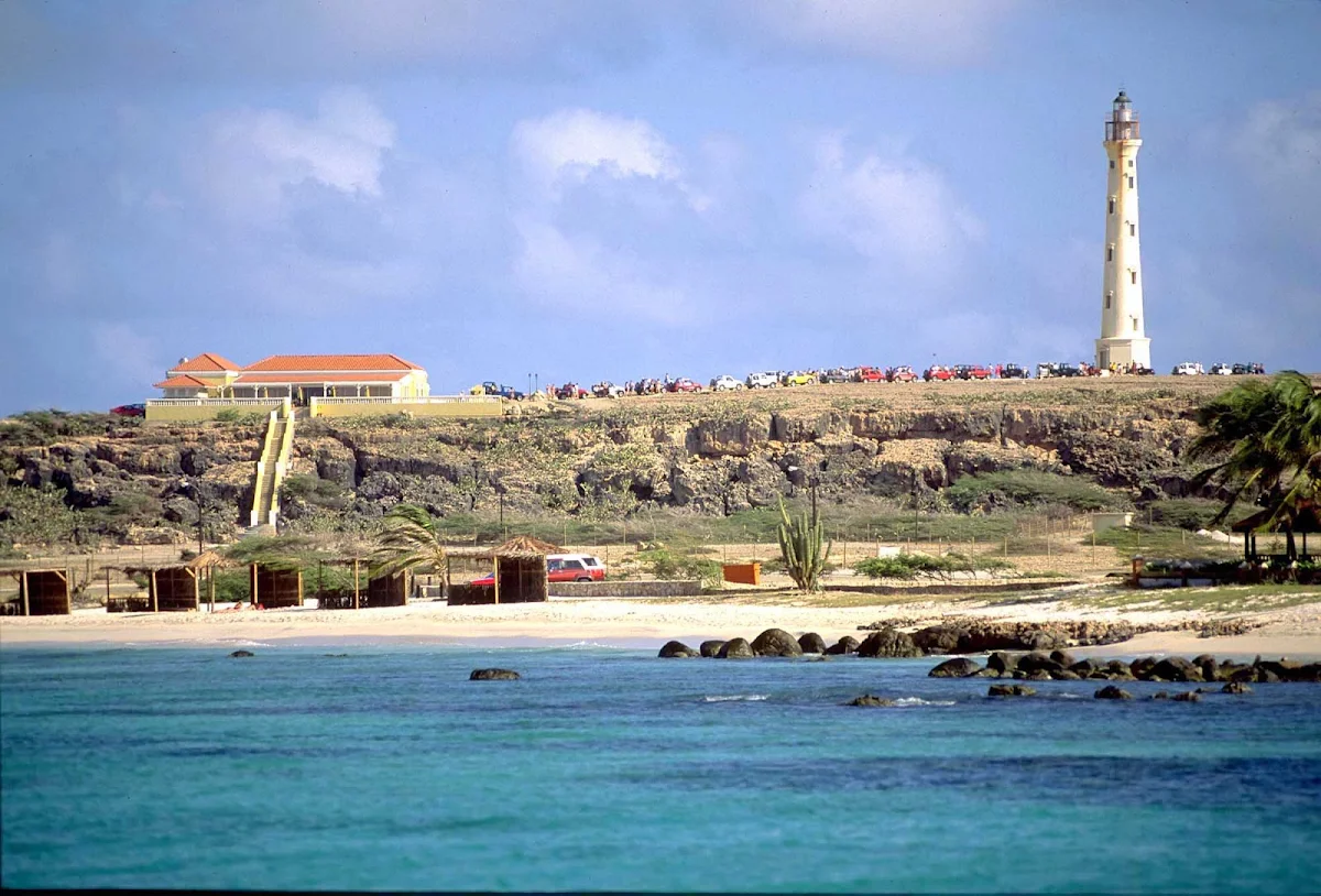 beach-lighthouse-Aruba - The California Lighthouse near Arashi Beach on Aruba.