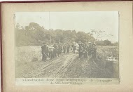 Aanleg van een telegraaflijn in Nha-Nam, Frans-Indochina