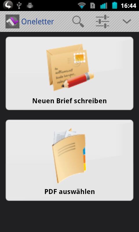 Android application ONELETTER - Briefe verschicken screenshort