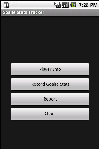Android application Goalie Stats Tracker screenshort