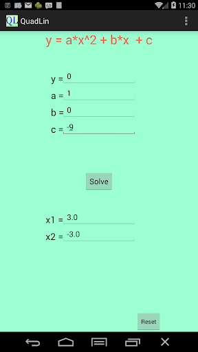 QuadLin Equation Solver