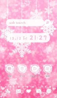 冬のきせかえ壁紙 ピンクの雪の結晶 Androidアプリ Applion
