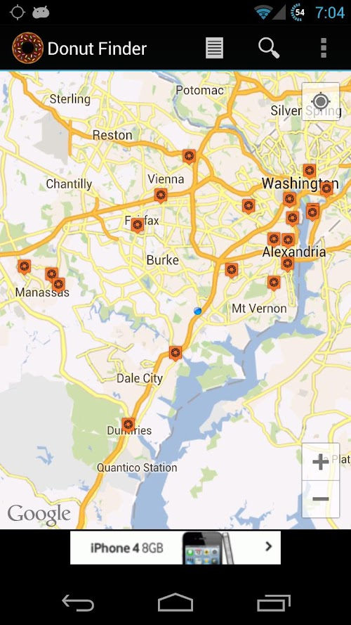 Android application Donut Finder Pro screenshort