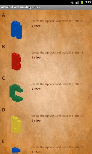 Alphabet with building bricks