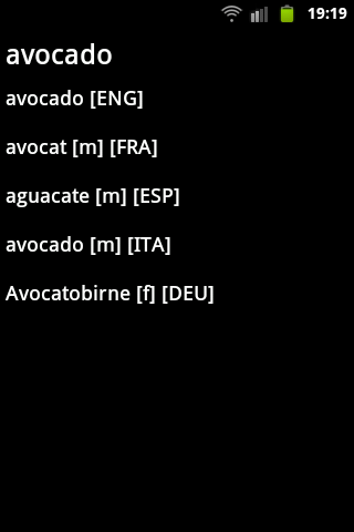 Food lexicon Screen 3