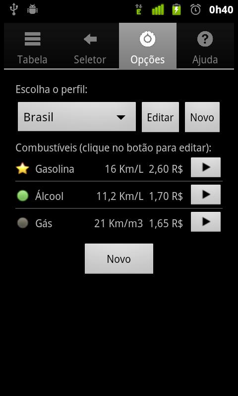 Android application Gas-o-eta screenshort