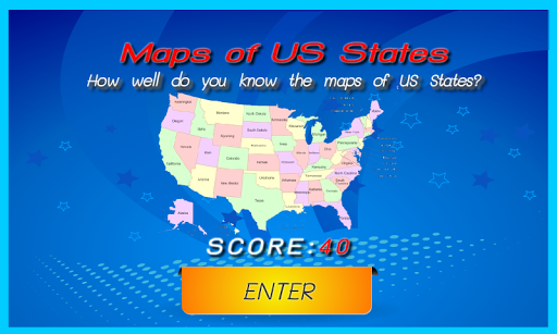 US States Map Quiz for Fun