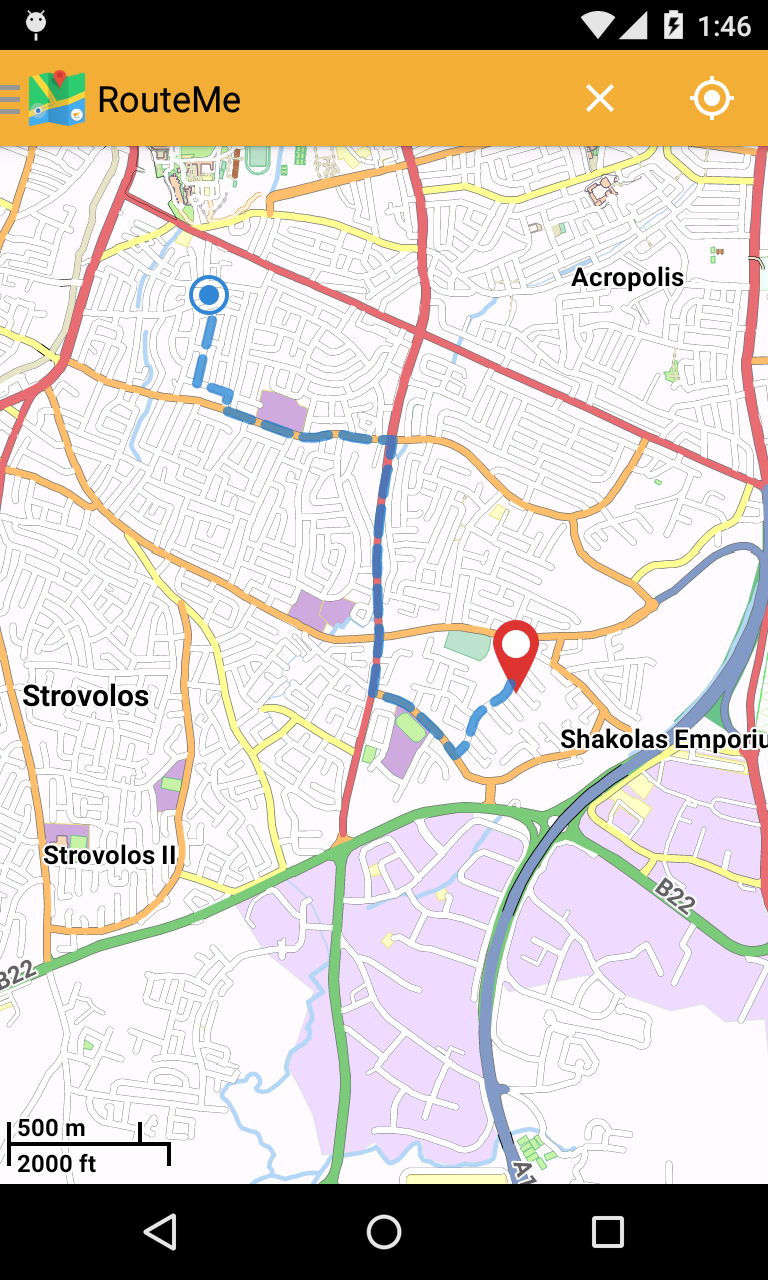 RouteMe Cyprus-Offline Routing Screen 2