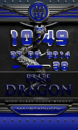 dragon digital clock blue