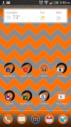 Chevron Orange Silver Theme