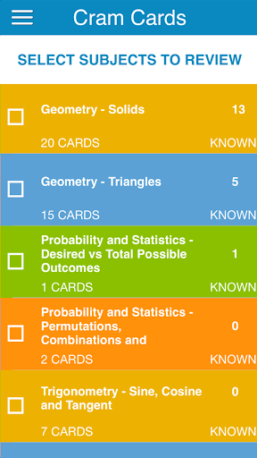 OAT Math Flashcards