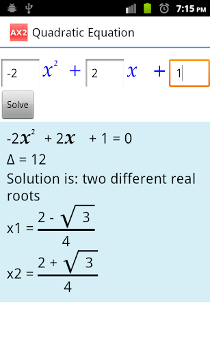 Quadratic Equation AX2