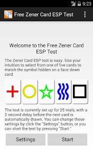 Free Zener Card ESP Test Screenshots 0
