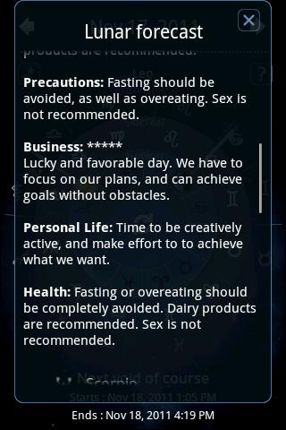 Moon Horoscope Deluxe Screen 3