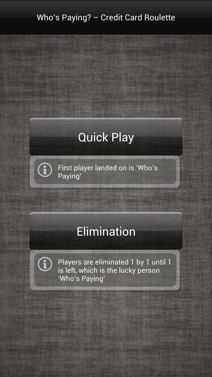 WhosPayin Credit Card Roulette Screen 3