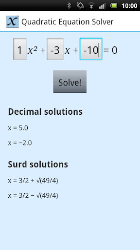 Quadratic Equation Solver