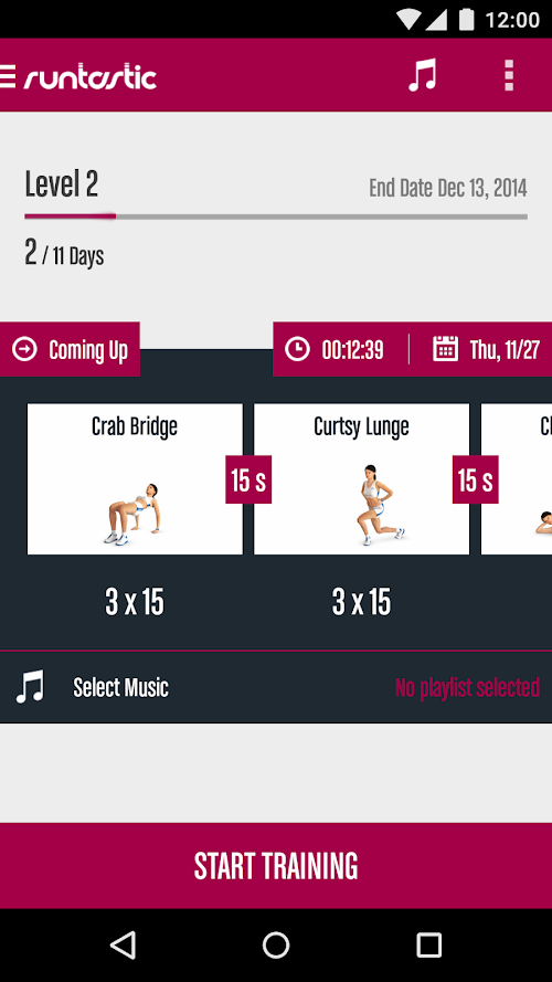 Android application Runtastic Butt Trainer Workout screenshort