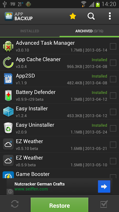 App Backup & Restore - screenshot