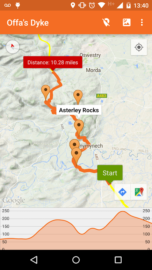 Android application Offas Dyke screenshort