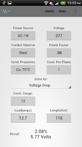 Real Voltage Drop Single