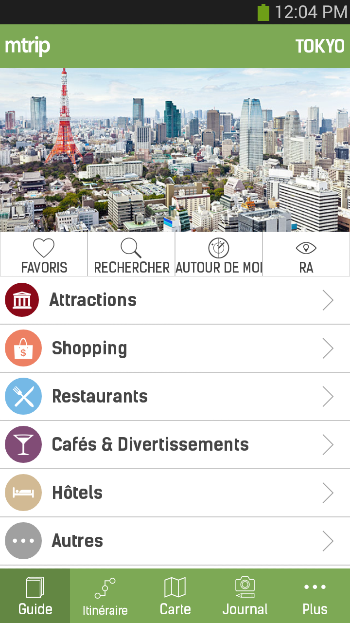 Android application Tokyo Travel Guide – mTrip screenshort