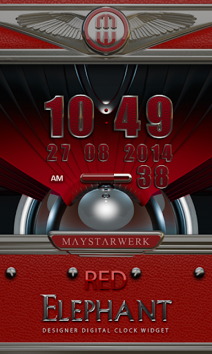 Digi Clock Widget Red Elephant