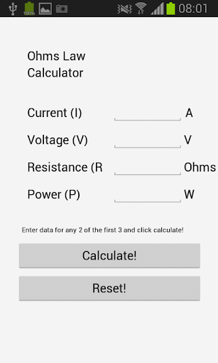 Ohms Law Calculator