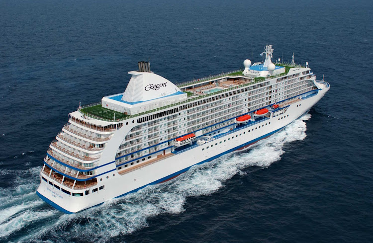 You'll travel in style aboard the 6-star luxury cruise ship Seven Seas Voyager.