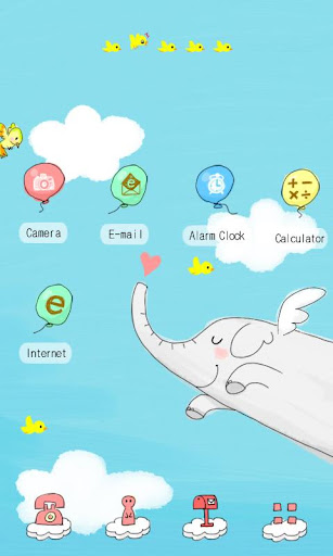 【免費娛樂App】CUKI Theme Blue Elephant-APP點子