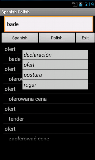 Spanish Polish Dictionary