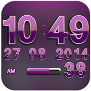 Digi Clock Widget Pink Gear