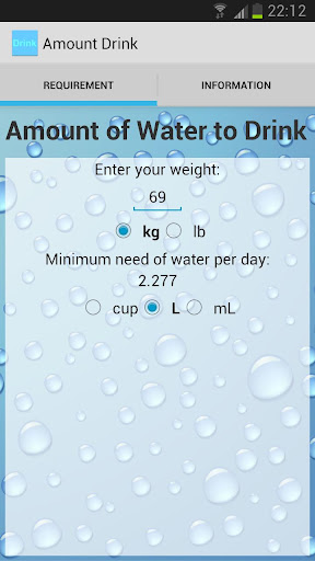Amount Water