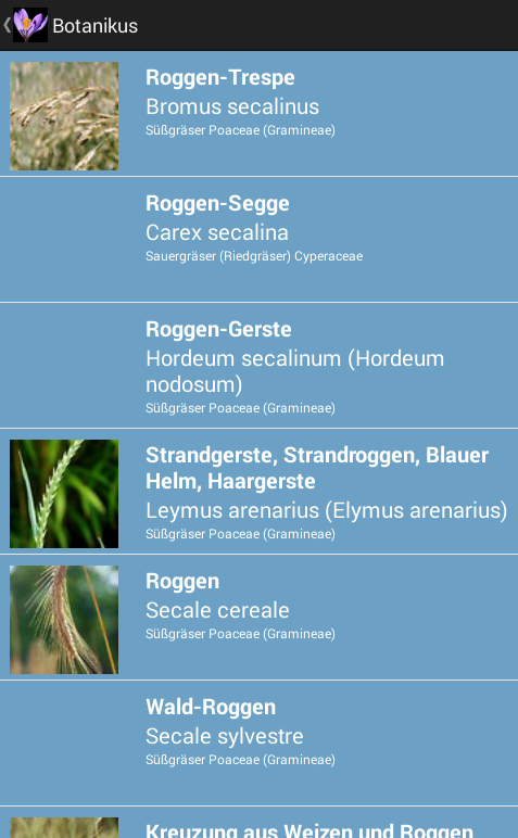 Botanikus Botanische Datenbank Screen 2