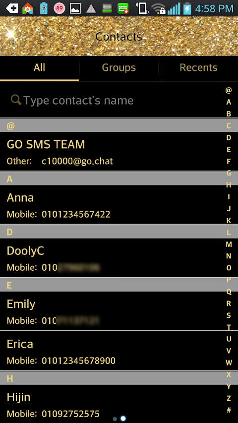 goldribbon go sms themeのおすすめ画像4