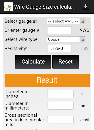 Wire Gauge Size Calculator