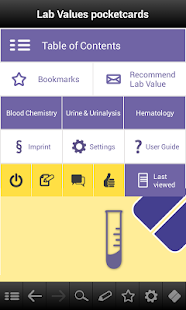 Android application Lab Values pocketcards screenshot