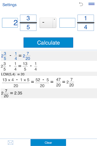 Fraction calculator xFractions