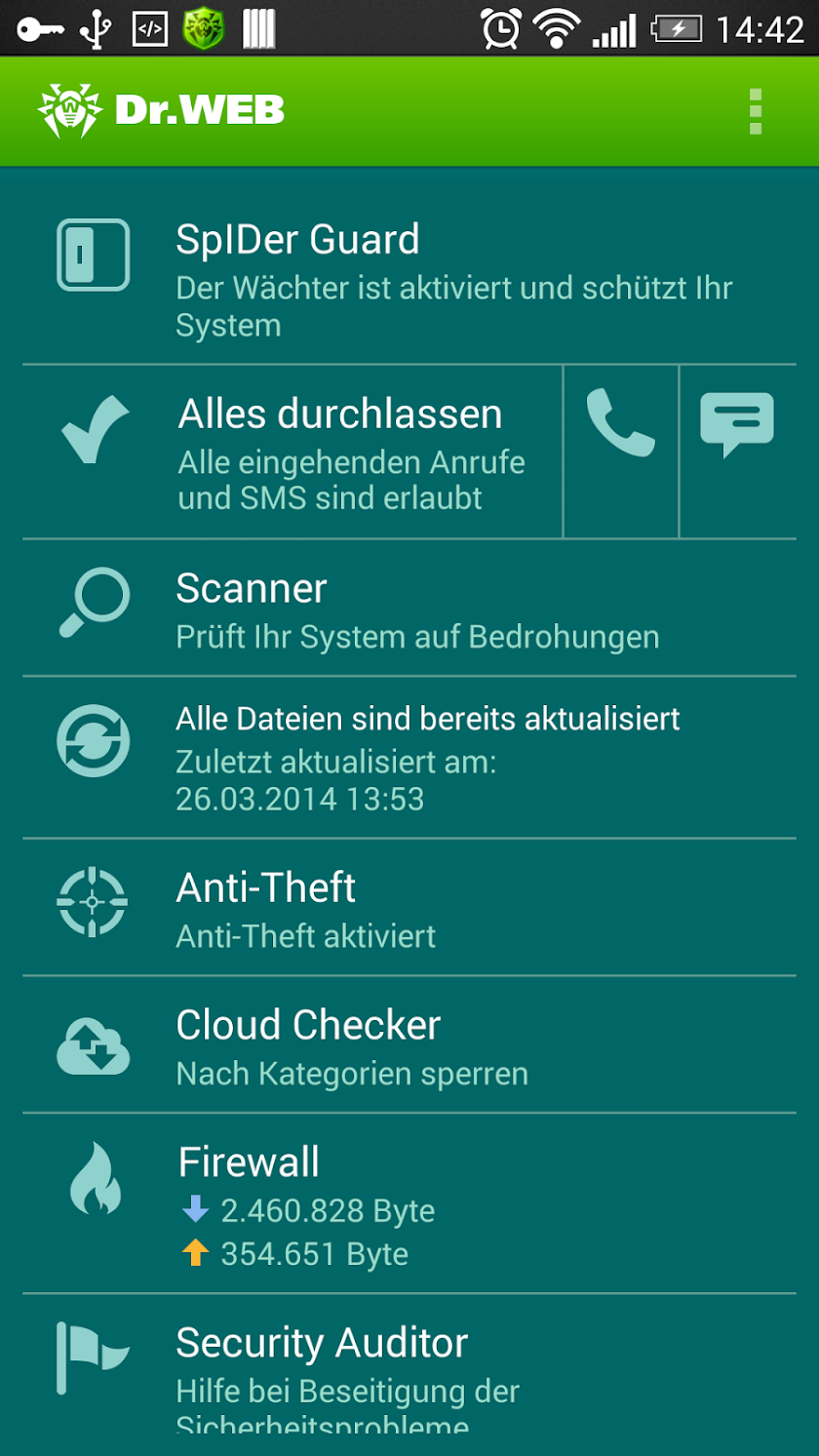 Dr.Web Security Space Life Screen 3