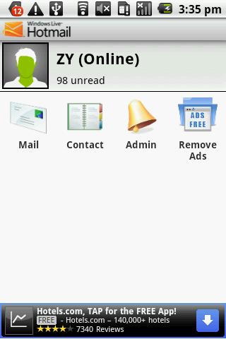 Windows Live Hotmail PUSH mail Screen 2