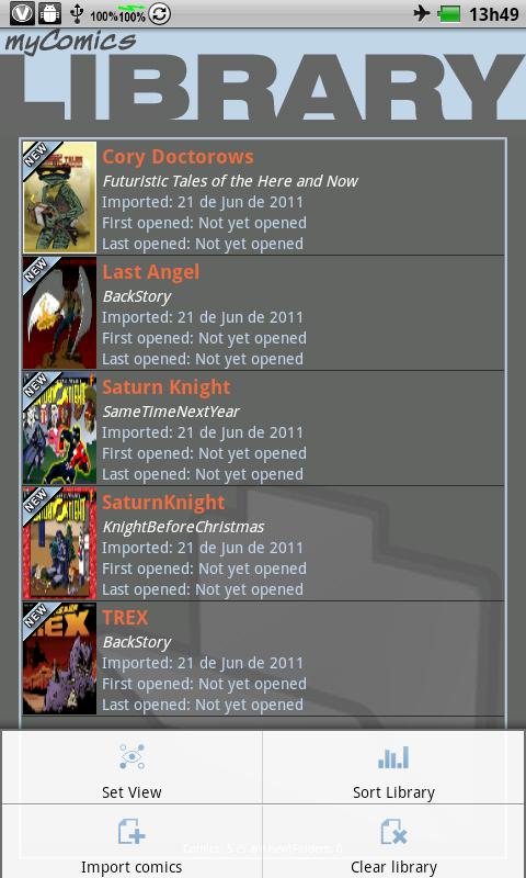 myComics Screen 2