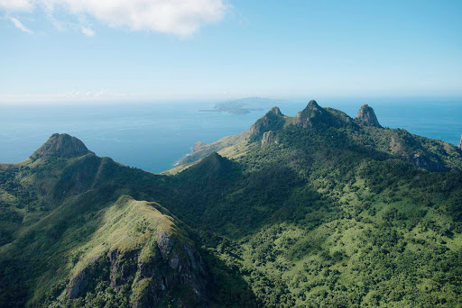 Fiji-overlook - A scenic overlook on the coastline of Fiji. 